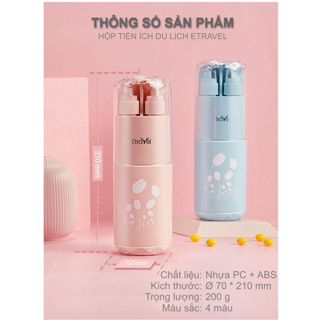 Hộp đựng bàn chải, kem đánh răng, lược, khăn mặt và mỹ phẩm - TRAVEL KIT ETRAVEL mới