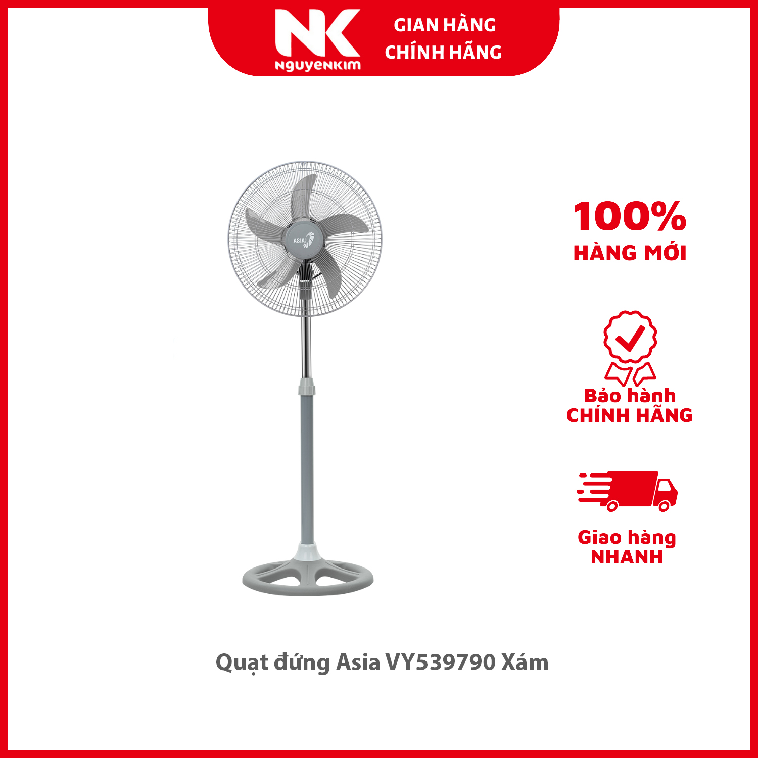 Quạt đứng Asia VY539790 Xám - Hàng chính hãng