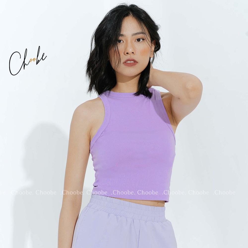 Áo croptop Choobe chất cotton cao cấp ba lỗ nữ sát nách form ôm vải thun co giãn 4 chiều - A26