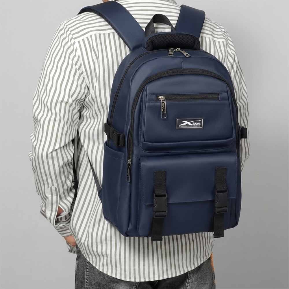 Balo học sinh chống nước cao cấp Xbags Dark Blue – Balo trung học năng động, nhiều ngăn tiện lợi, xanh đen cá tính XB3202