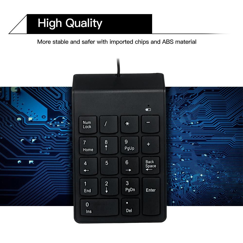 Bàn phím số nhỏ USB không thấm nước,ít tiếng ồn