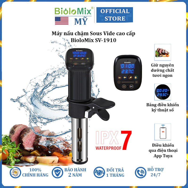 Máy nấu chậm Sous Vide BioloMix SV-1910 Smart được trang bị bảng điều khiển cảm ứng hiển thị LED - Hàng Nhập Khẩu