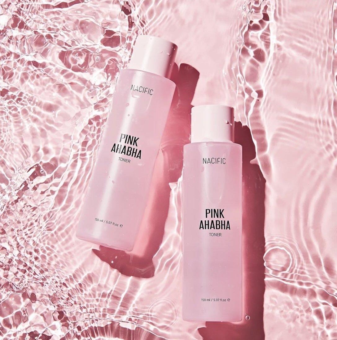 Nước Hoa Hồng hỗ trợ giảm tế Bào Chết, Làm Dịu Da NACIFIC Pink AHABHA Toner 150m