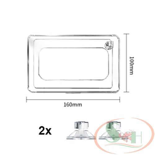 Khay acrylic hít giữ thức ăn nổi vòng cho cá tép ăn bể thủy sinh