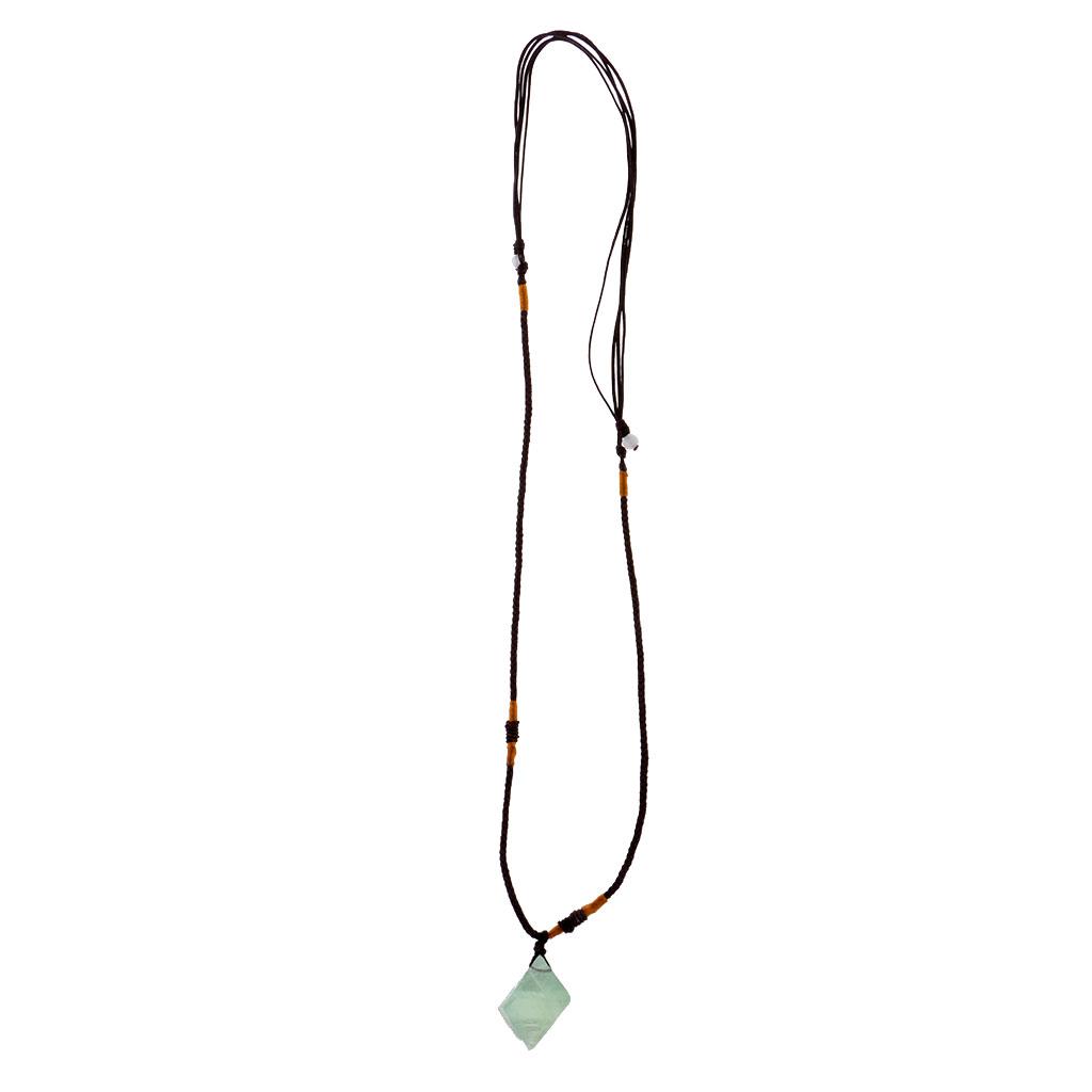 Green Fluorite Octahedron Feng Shui Reiki Gemstone Pendants for DIY Necklace