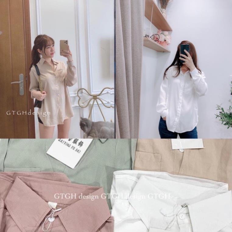 Áo sơ mi tăm lụa 4 màu