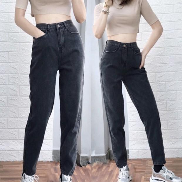 Quần Baggy Boyfriend Bigsize Xám Tây, Lưng CAo, Không Giãn