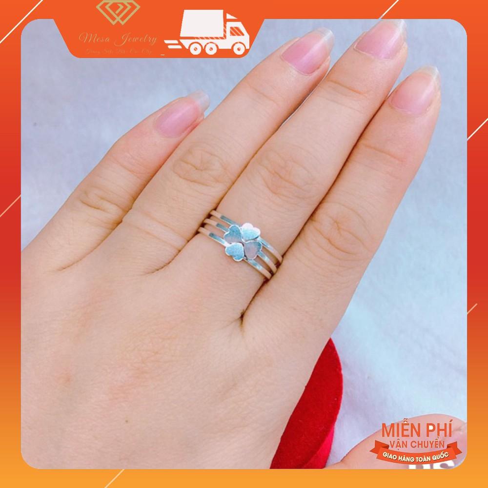 Nhẫn cỏ 4 lá may mắn