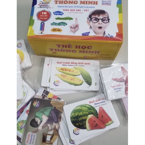 Bộ 416 Thẻ Học Tiếng Anh Thông Minh Flashcard Cho Bé - 16 chủ đề