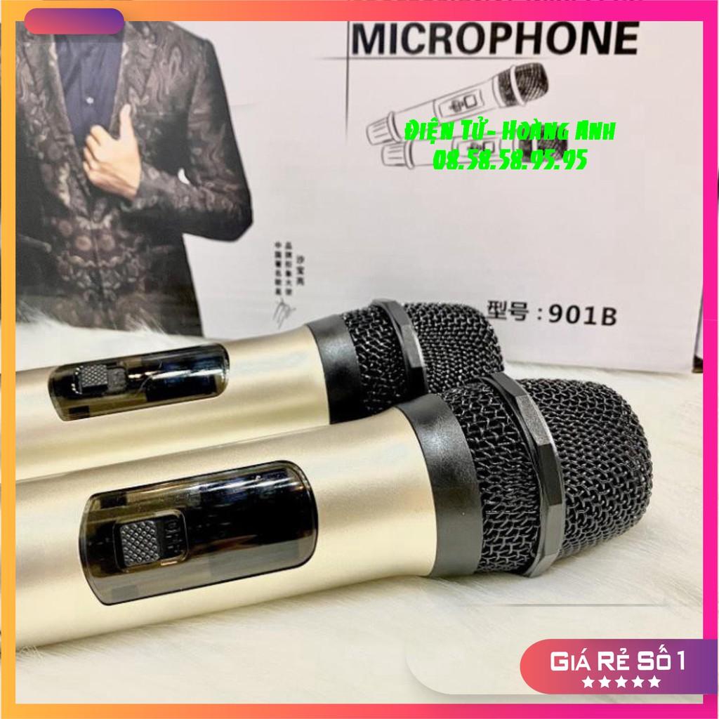 Micro không dây Temeisheng 901B ( 2 micro UHF ) cao cấp chuyên dùng cho loa kéo, amply, mic hút ít hú hát cực nhẹ