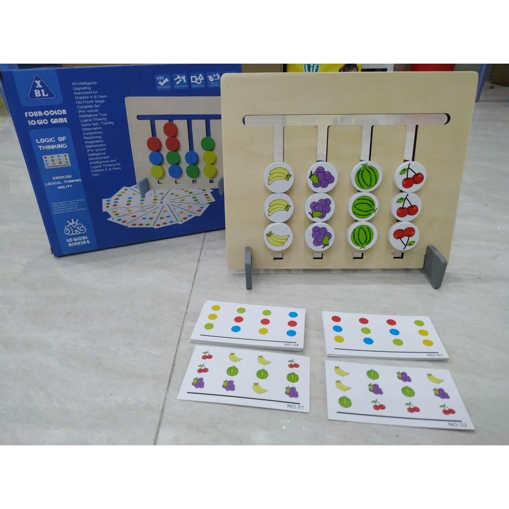 Đồ chơi tư duy toán học Montessori 4 màu, học màu sắc, rèn tư duy tập trung cho bé