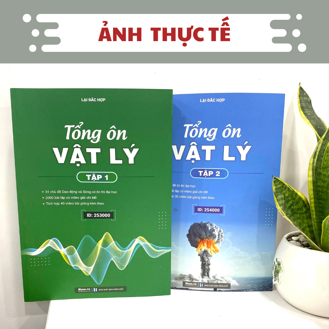 Combo 2 sách tổng ôn vật lý lớp 12 luyện thi kiến thức ôn thi thpt quốc gia bản mới nhất Moonbook