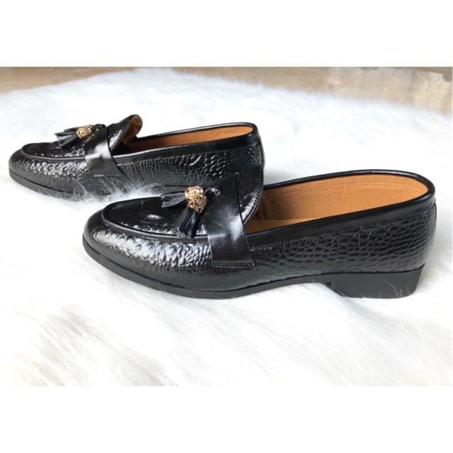 GIÀY LƯỜI, GIÀY MỌI NAM DA MỀMMÀU ĐEN