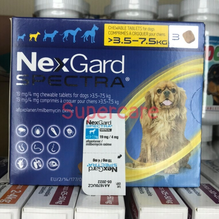 Một Viên Nexgard Spectra - Ve Ghẻ Demodex Giun Chó 3,5-7,5Kg