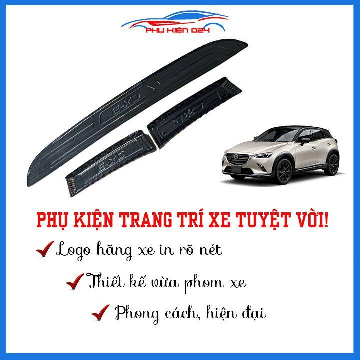 Ốp chống trầy cốp Mazda CX3 2021-2022 vân titan bảo vệ làm đẹp xe