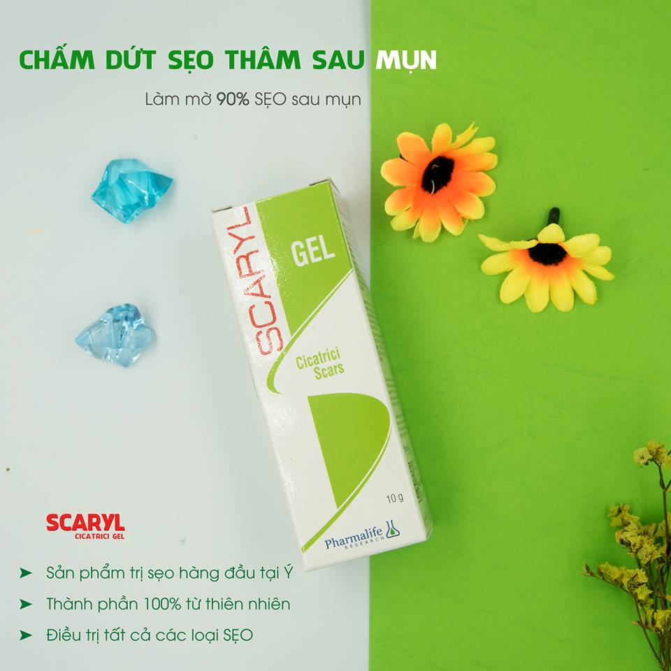 Gel làm mờ sẹo Pharmalife Scaryl Gel Cicatrici 10g - Sẹo lòi, sẹo lõm, sẹo thâm lâu năm + Tặng 1 mặt nạ Dermal bất kỳ