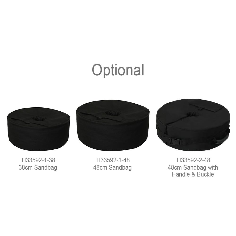 Túi cát cho ô dù được làm bằng vải oxford 600D chất lượng cao, chống mài mòn và sử dụng lâu bền, chịu được nắng gió