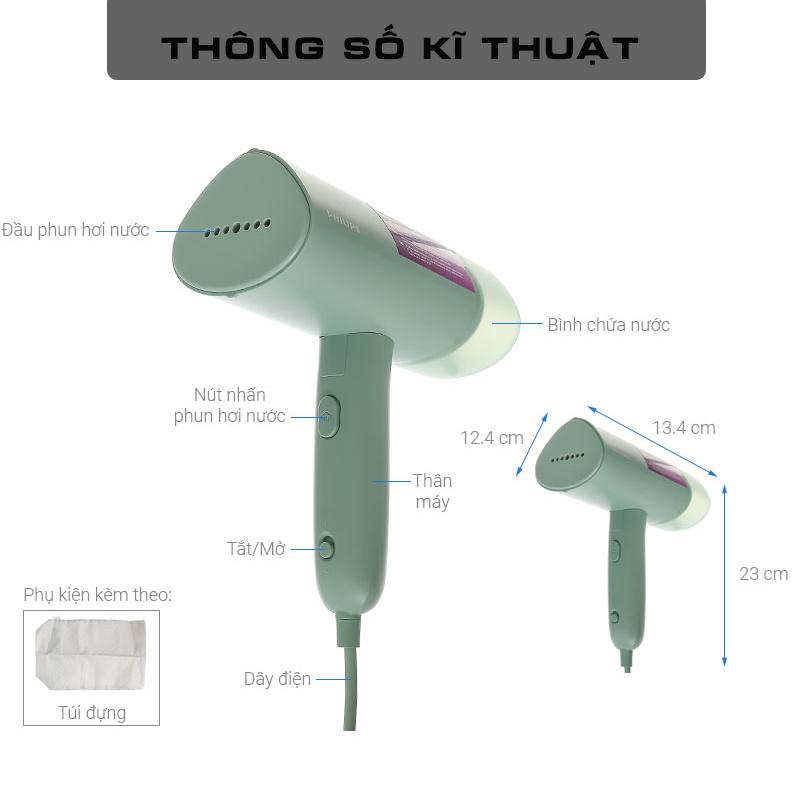 Bàn Ủi Hơi Nước Cầm Tay Philips STH3010/70, Công Suất 1090W Dễ Dàng Mang Đi, Hàng Chính Hãng