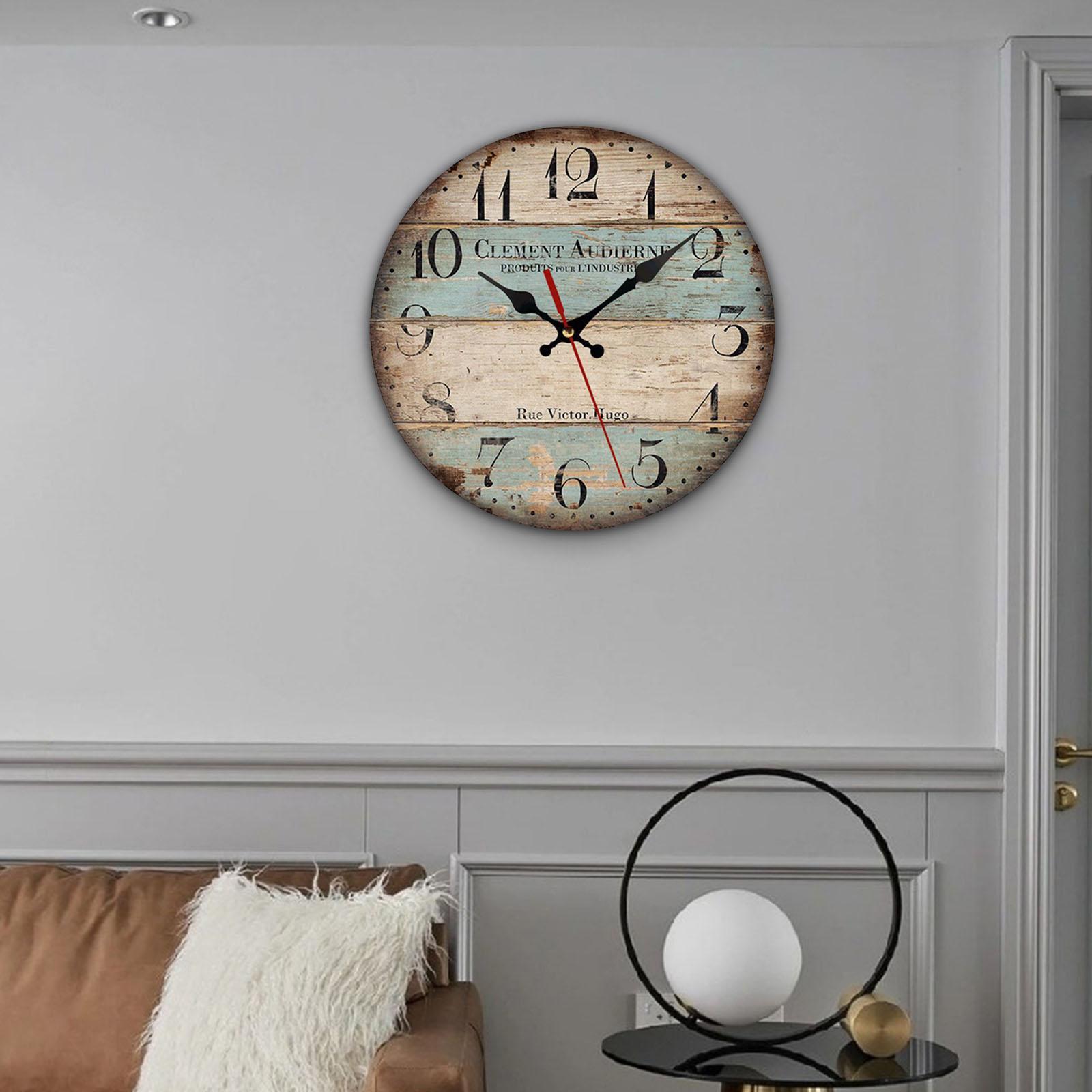 Wood Wall Clock 12inch Decorative Clocks for Bedroom Living Room Home