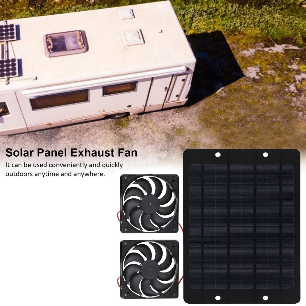 Bộ 2 Quạt Hút Nhiệt Sử Dụng Năng Lượng Mặt Trời Solar Panel DualFan 10W