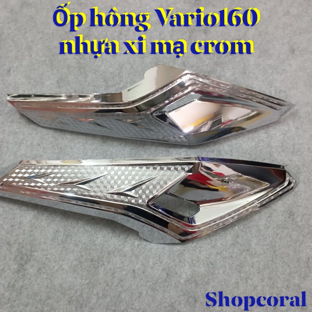 Ốp hông Vario 160 nhựa xi mạ crom bóng sáng