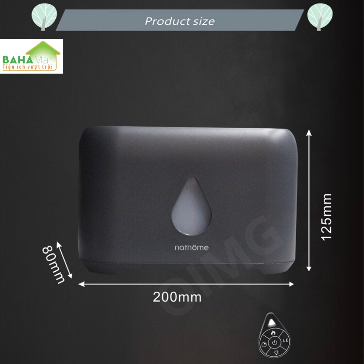 MÁY PHUN SƯƠNG TẠO ẨM MÔ PHỎNG NGỌN LỬA 3D ĐÈN LED - KHUẾCH TÁN TINH DẦU "BAHAMAR"