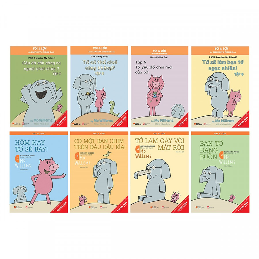 Combo Picture Book Song Ngữ: Voi & Lợn - Tặng kèm postcard GreenLife