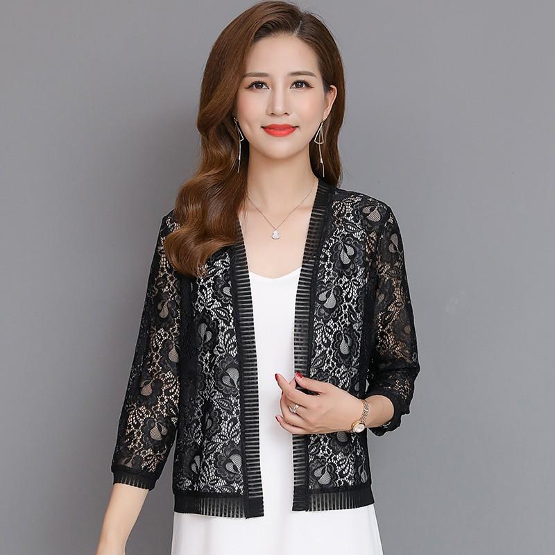 Áo choàng ren_Áo khoác ren đi biển, kết hợp với váy siêu xinh-Áo ren nữ_ áo khoác ren trung niên