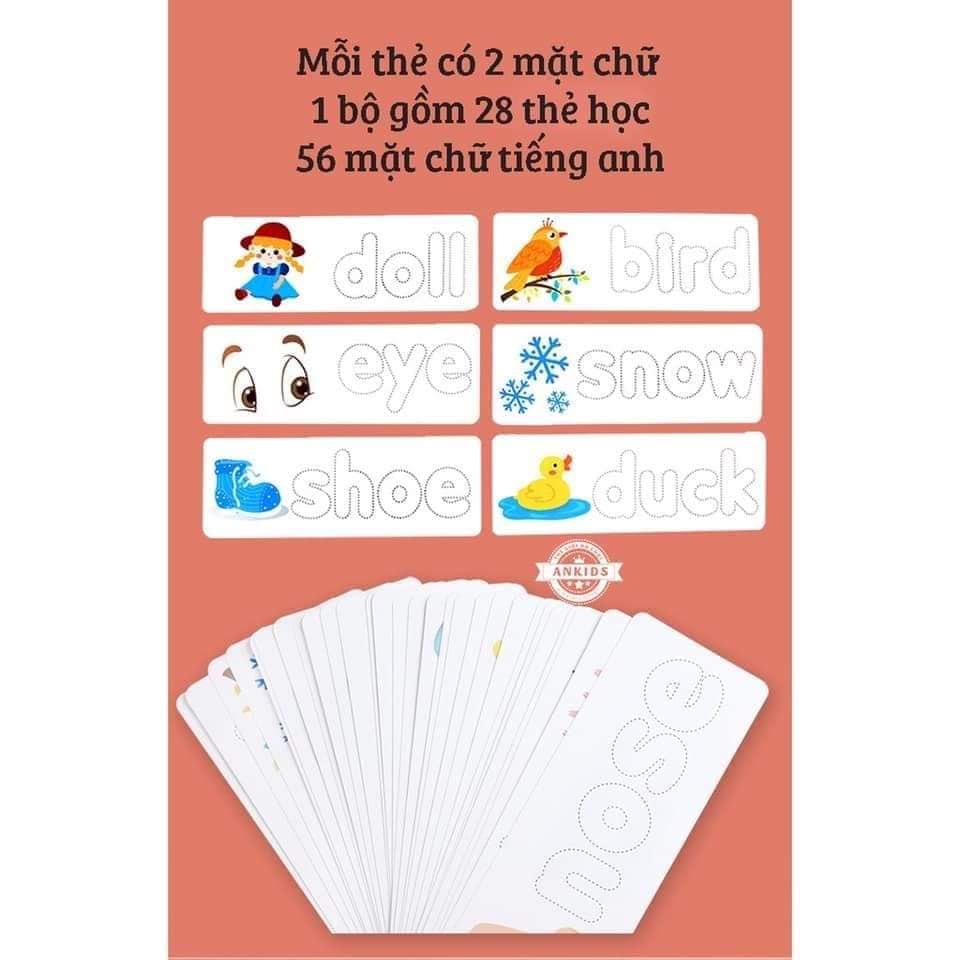 SPELLING GAME - BỘ THẺ HỌC GHÉP CHỮ CÁI TIẾNG ANH BẰNG GỖ