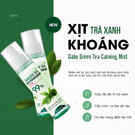 Xịt Khoáng Cho Da Dầu chiết xuất trà xanh Dabo Hàn quốc, giúp cân bằng độ ẩm, giảm mụn, chống nắng