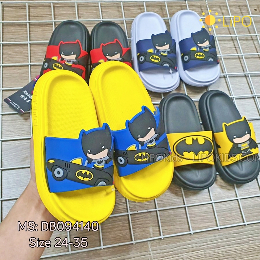 Dép lê bé trai bé gái siêu nhân siêu nhẹ chống trơn trượt từ 3 đến 7 tuổi Dép batman trẻ em DB094