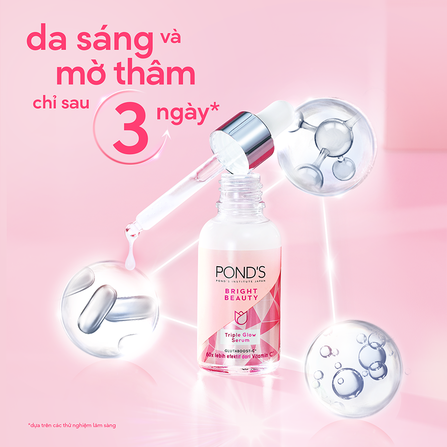 Combo Serum Dưỡng Sáng Mờ Thâm và Kem Dưỡng Ẩm Ngày Đêm Pond's Bright Beauty 30G & 50G x2