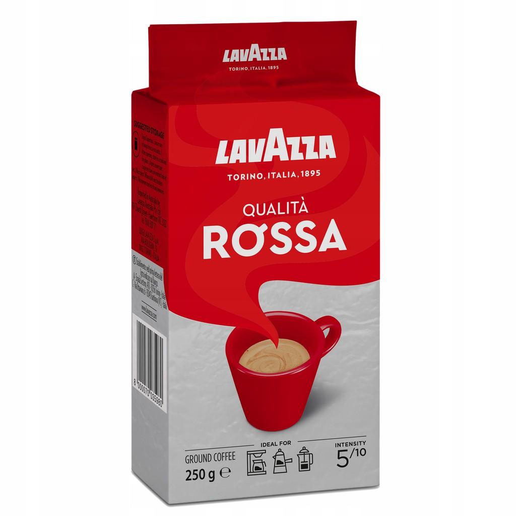 Cà Phê Bột Pha Máy LAVAZZA COFFEE QUALITA ROSSA ITALIA – 250gr Ground- Độ đậm : 5/10