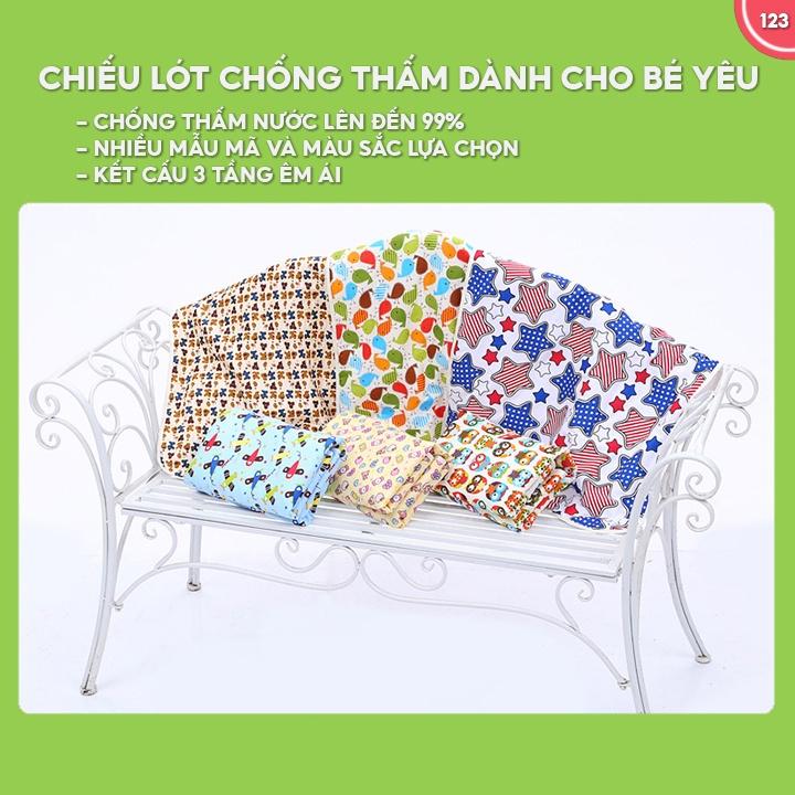 Chiếu Lót Chống Thấm Dành Cho Bé Sơ Sinh 3 Lớp Dễ Vệ Sinh Nhiều Màu 123