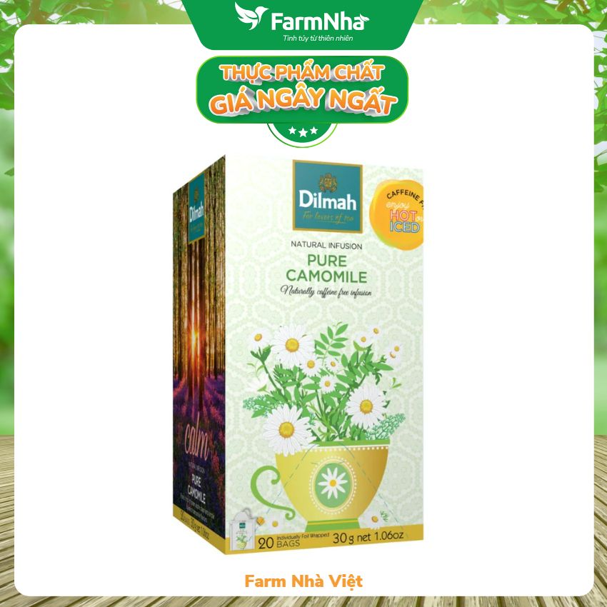 Trà Dilmah Pure Camomile (Thảo Dược Hoa Cúc) túi lọc 30g 20 túi x 1.5g - Tinh hoa trà Sri Lanka