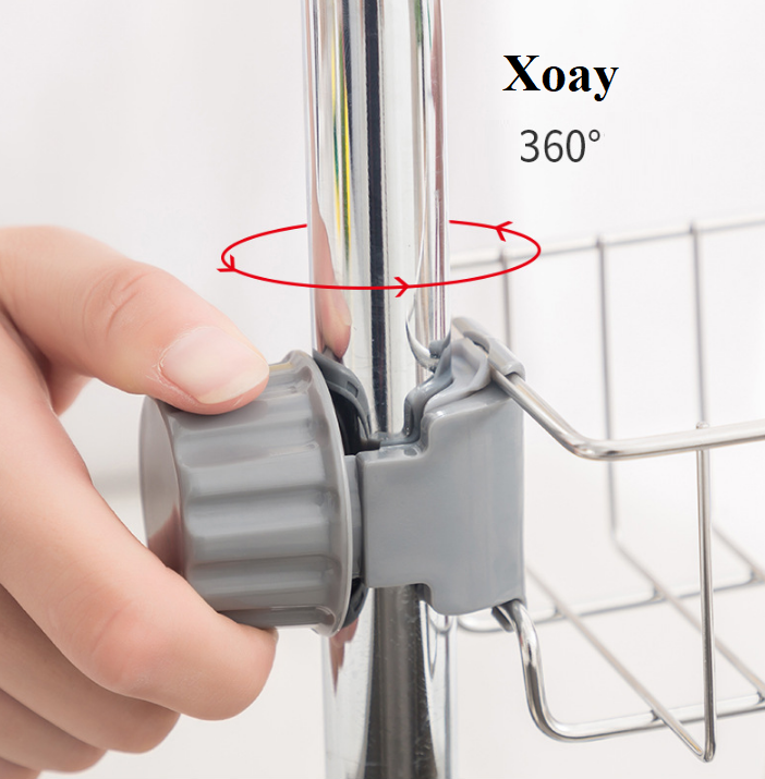 Dụng cụ để đồ rửa chén bát inox gắn tại vòi điều chỉnh 360 độ đa năng giỏ treo bồn rửa bát