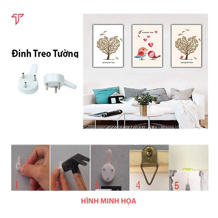 Tranh bộ ba treo tường hoa lá, trang trí phòng khách