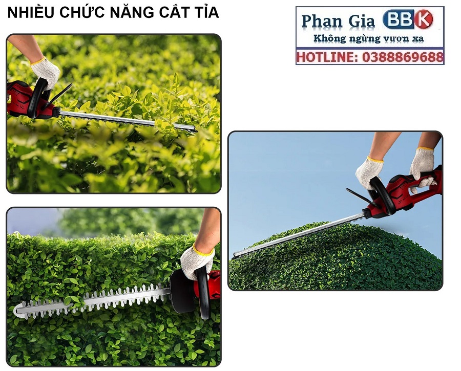Máy cắt tỉa hàng rào cắt cây cảnh LAPUSEN 199V Chính hãng - Động cơ lõi đồng 100% -1800W chân pin phổ thông 4cm