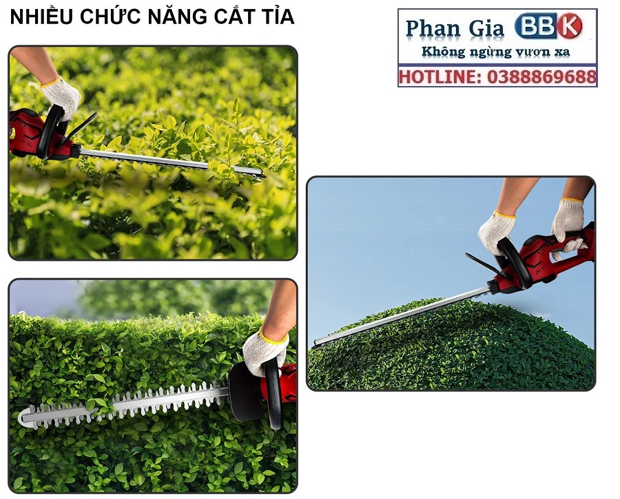 [LOẠI 1] Máy cắt tỉa hàng rào cắt cây cảnh LAPUSEN 199V Chính hãng - Động cơ lõi đồng 100% -1800W chân pin phổ thông 4cm