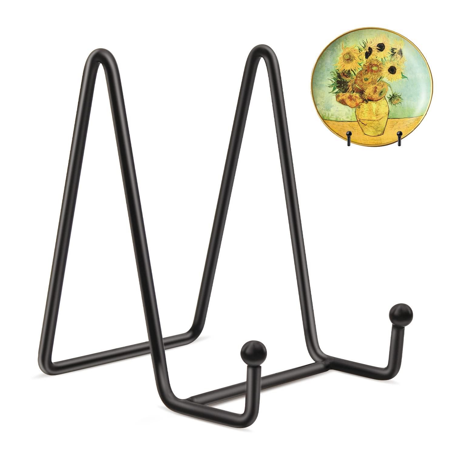 2PCS Tấm hỗ trợ cho màn hình- Hỗ trợ đĩa đen 4 inch Hỗ trợ cô dâu sắt hỗ trợ hình ảnh của khung hình hình ảnh hỗ trợ cho ảnh, món ăn và nghệ thuật nghệ thuật