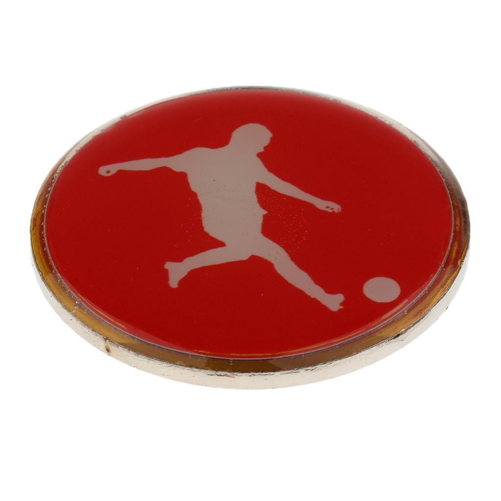 Football Soccer Referee Flip Toss Coin Disc 3.5cm With Metal Whistle