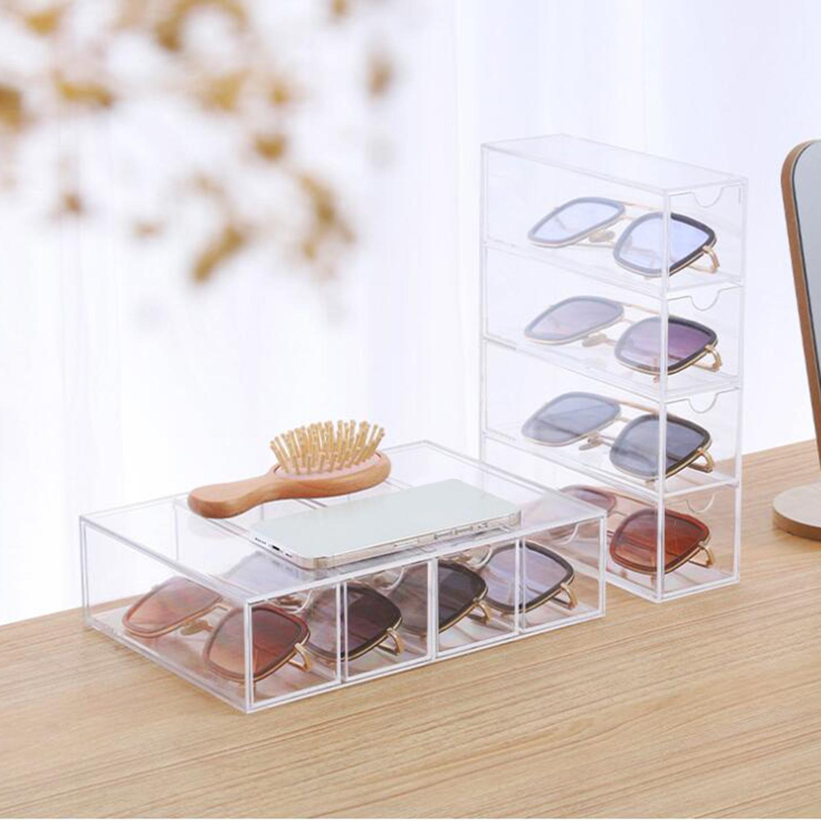 Makeup Organizer 4 Drawers Acrylic Storage Box for Glasses Bathroom Lipstick