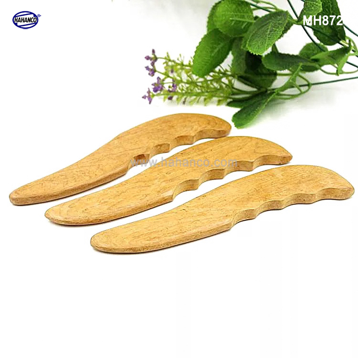 COMBO 2 Dụng Cụ Mát xa ngón tay, cạo gió ấn huyệt bằng Gỗ Bách Xanh hình răng cưa Lưu thông khí huyết, chăm sóc sức khỏe