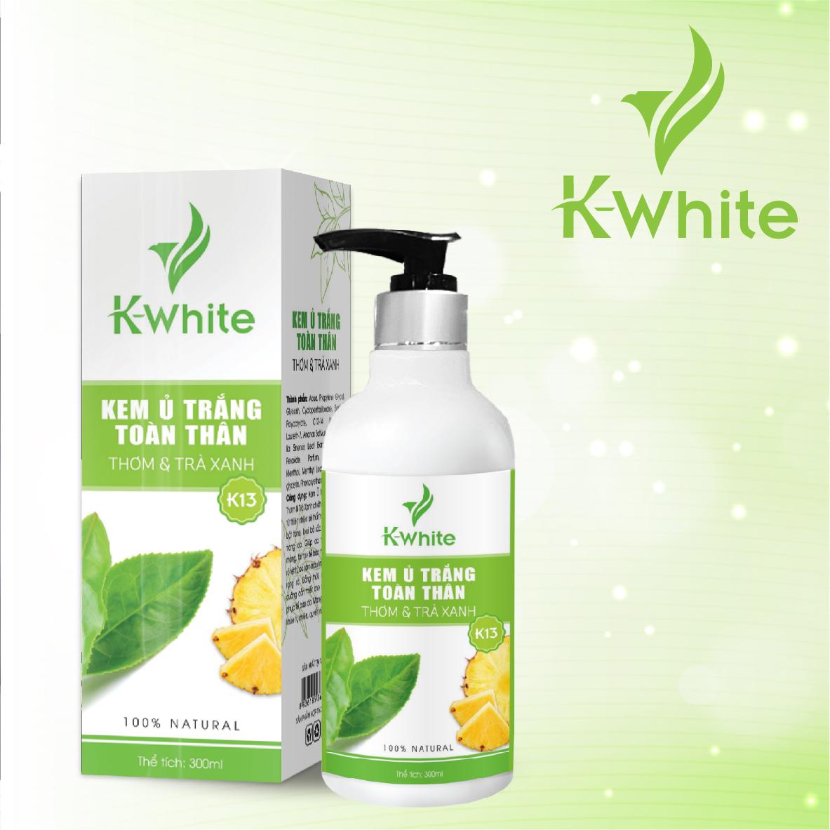 Kem Ủ Trắng Toàn Thân Thơm &amp; Trà Xanh K-White 300ml