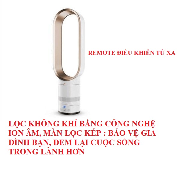 Quạt không cánh để bàn lọc không khí bằng công nghệ ion âm KOVER( Hàng nhập khẩu)