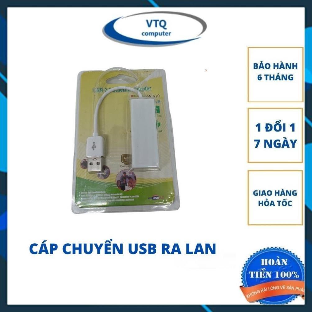 Cáp chuyển usb ra lan, usb to lan rj45 chuẩn 2.0.vtq.computer