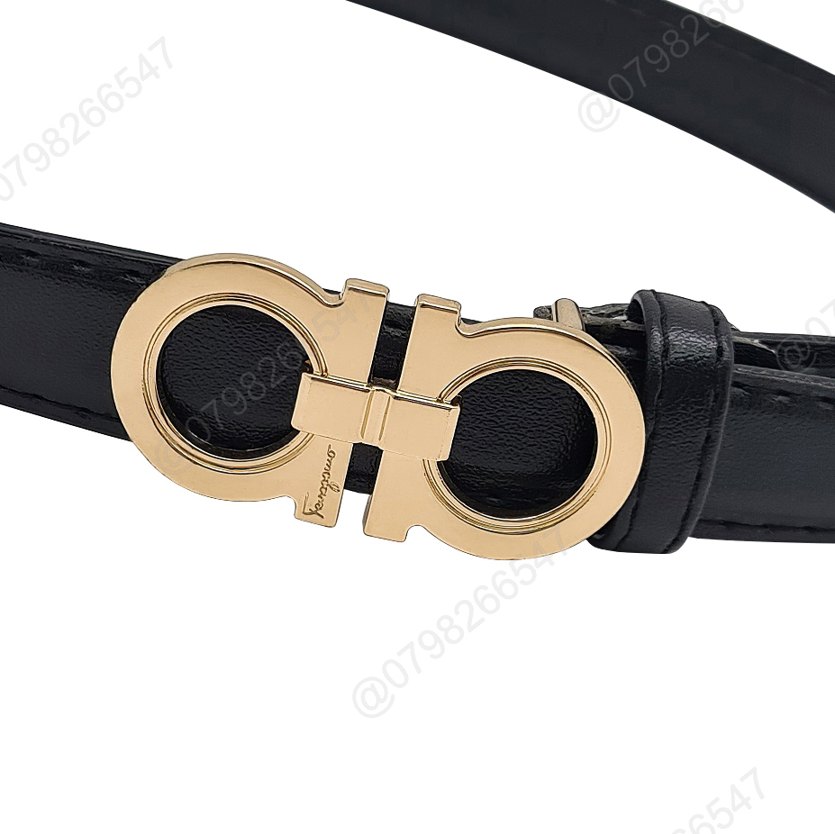 Dây nịt thời trang nữ DHM-370 | Khoá kiểu cài chữ A đôi mặt trơn bản nhỏ 2.8cm | Bảo hành 12 tháng