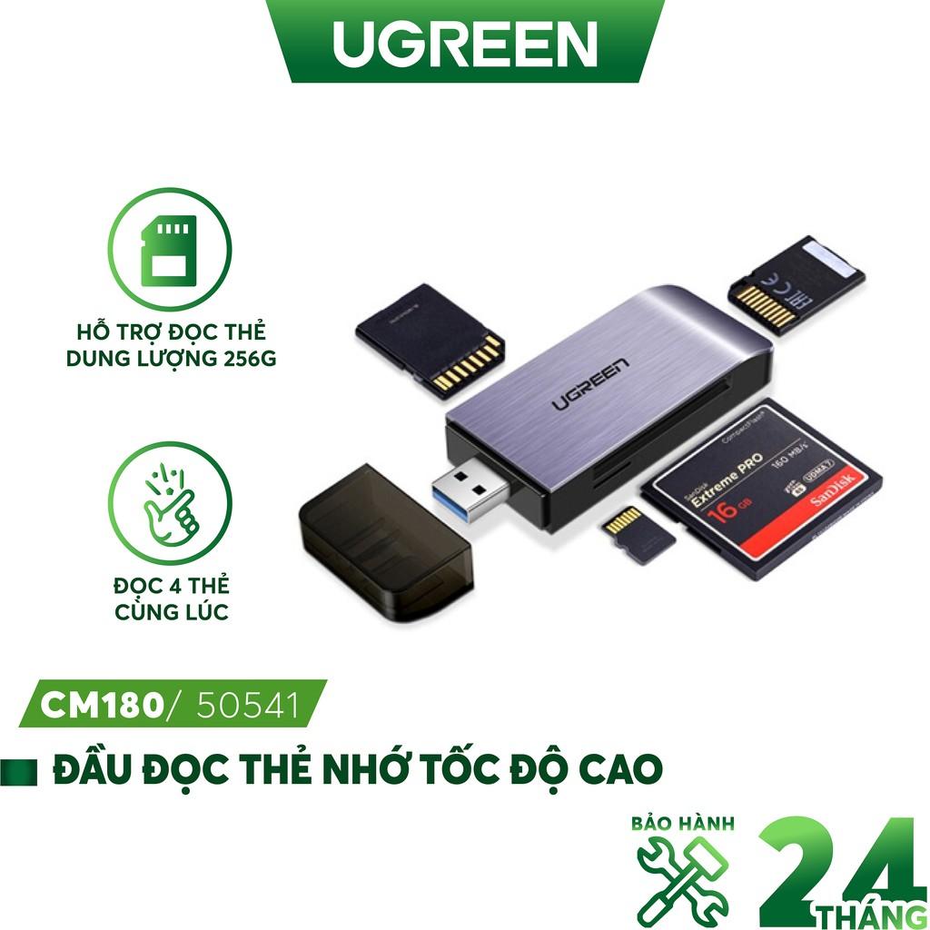 Đầu đọc thẻ tốc độ cao đa năng UGREEN CM180 hỗ trợ thẻ SD/TF/CF/MS - Hàng chính hãng