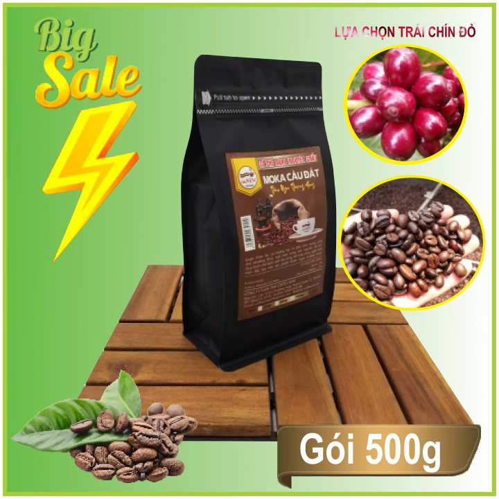 Cà Phê MoKa Rang Môc Nguyên Chất -(Cầu Đất) Hương Mạnh Mẽ (Dạng xay ,pha phin) - Gói 500g - Coffee New