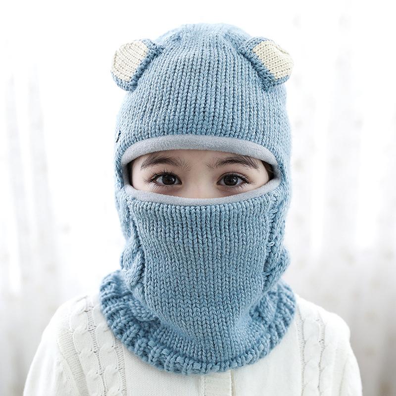 Nón cho bé Gái và Bé Trai Mùa Đông Ấm Pompom Nón Lót Nhung Mũ Tai Dễ Thương Nón cho Bé Bò Mũ Khăn trẻ em Nắp Chống Gió